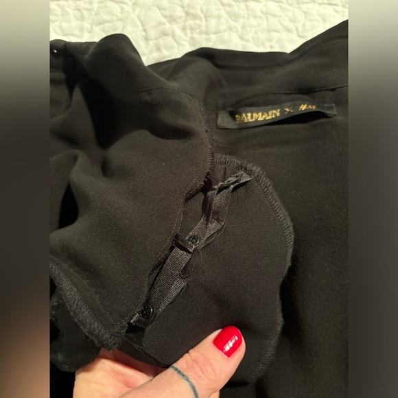 BALMAIN For H&M Silk Blouse Size 6 - Picture 8 of 14